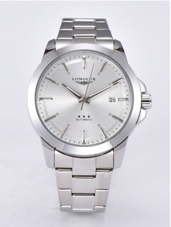 Longlux Conquest Men's Automatic watch - Stainless Steel and White